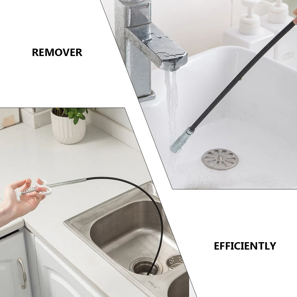 

2pcs Drain Clog Remover Spring Design Flexible Grabber Tool For Kitchen Bathroom Sink Bathtub Cleaning Pipeline Dredge Hook