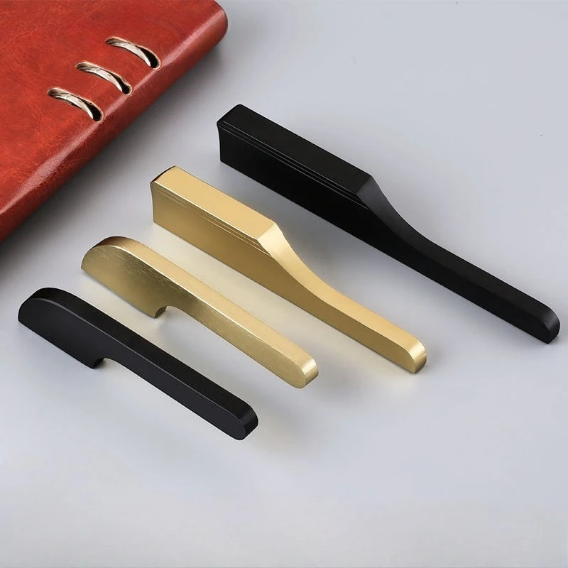 Modern simple furniture hardware shoe cabinet cabinet door handle American black cabinet wardrobe luxury handles
