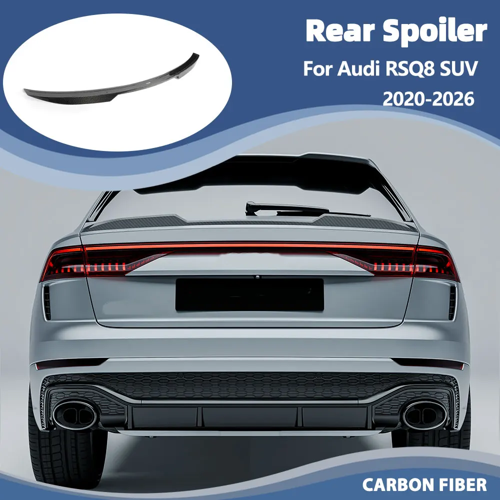 

Carbon Fiber Rear Trunk Spoiler Wing for Audi RSQ8 RS Q8 SUV 2020-2026 Rear Middle Spoiler