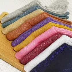 Bonbon farbe Glitzer Socken Frauen Harajuku filigrane lose Socken weibliche Dessous helle silberne Seiden strümpfe glänzende Pailletten socken