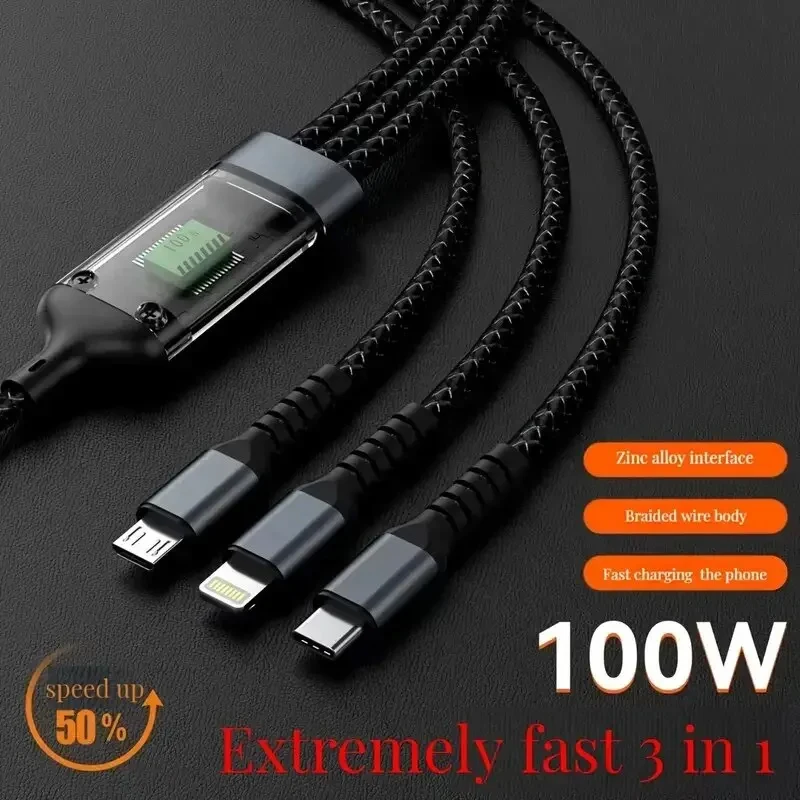 USLION PD 고속 충전 마그네틱 케이블, 마이크로 USB C타입 케이블, 아이폰, 삼성, 샤오미, 화웨이, 데이터 와이어 코드, 540 ° 회전, 60W 3A