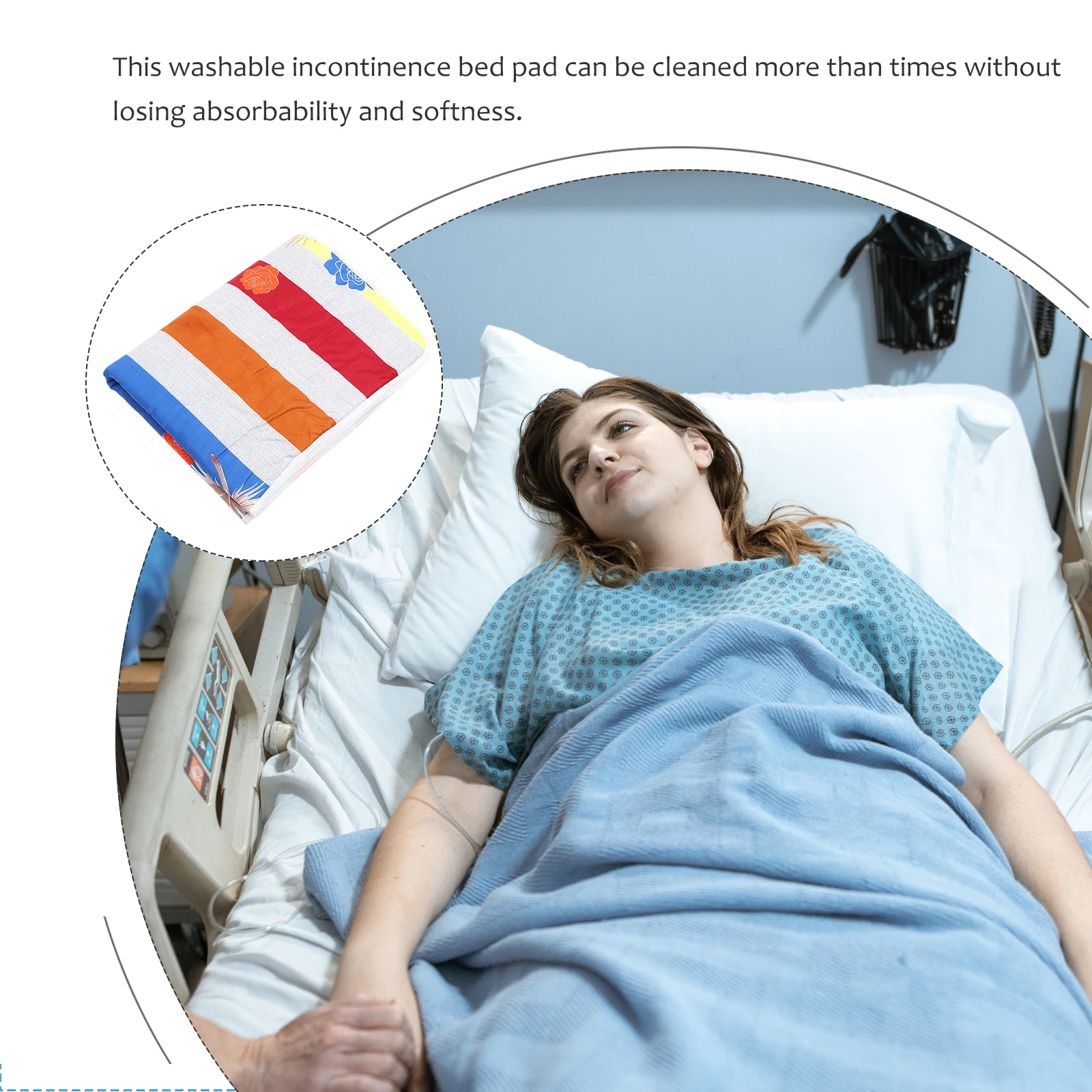 

Washable Bed Pad for Adults High Density Filling Fast Absorption Reusable Pee Pads Leak Proof Easy Clean Cotton Fiber Material