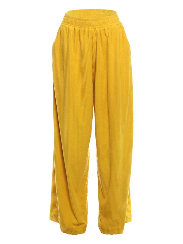 Weird Puss Lässige, bequeme lange Hose für Damen, Herbsttrend, elastische, hochtaillierte, einfarbige, schlichte, Oversize-Style, klassische Streetwear – Detail 2