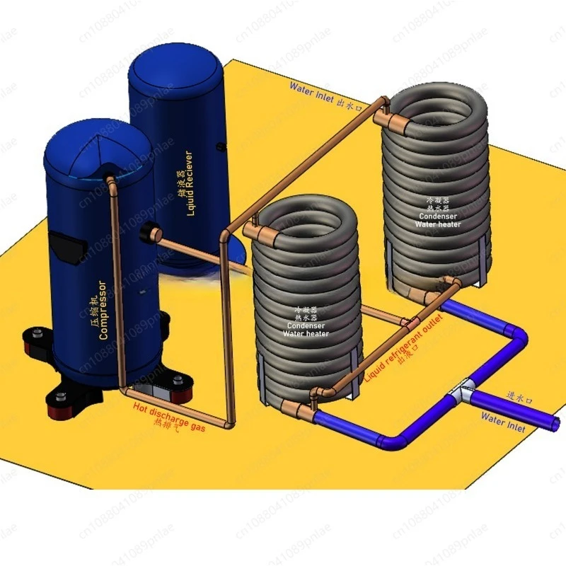 1.5P Casing Condenser Is Conveniently Arranged and Inexpensive, Suitable for R134a High Temperature Heat Pump Water Heaters, Etc
