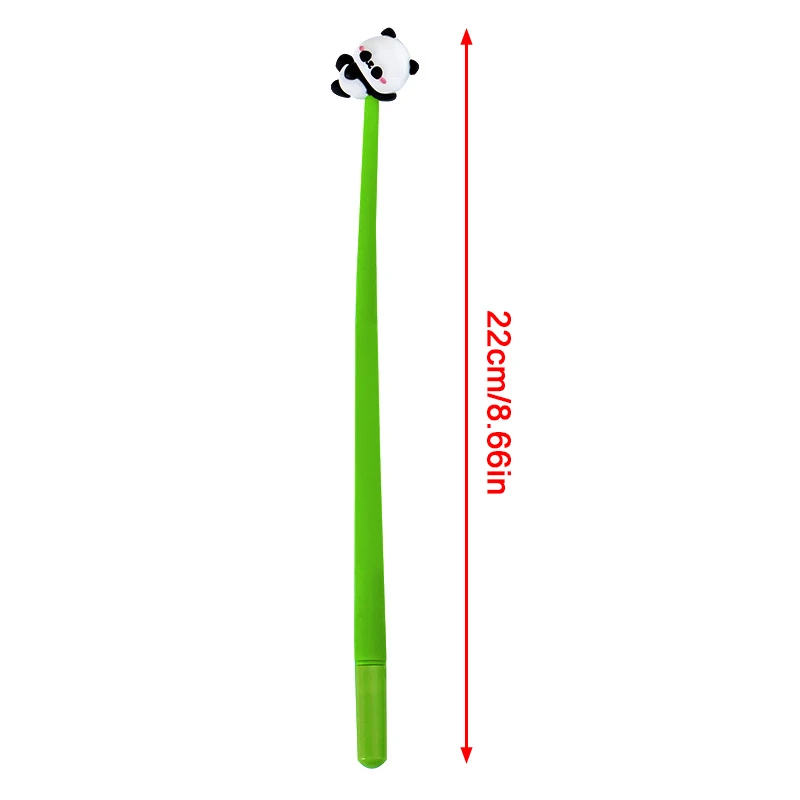 대나무 그네 서명 펜, 귀여운 팬더 모양 젤 펜, 만화 실리콘 0.5mm, 검정 필기 펜, 학생 문구 선물