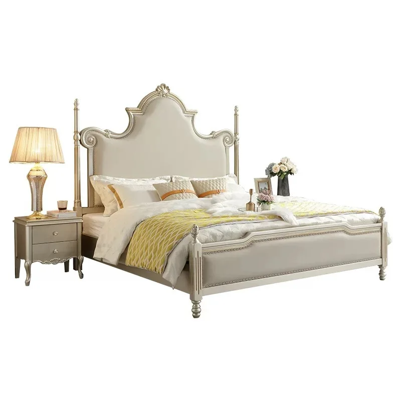 

Customizable American Solid Wood 1.8 meters master bedroom double bed high-end queen light luxury princess bed