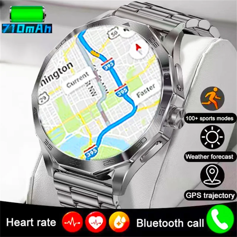 For Huawei New GPS trajectory Bluetooth Call Smart Watch Men 1.85 inch 360*360 HD Screen 710 mAh Battery Heart Rate Smartwatch