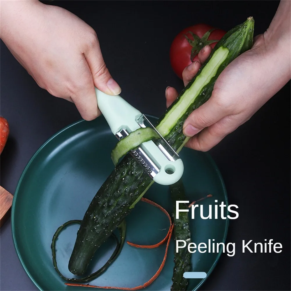 Plastic Handle Stainless Steel Grater Peeler Two-in-one Multi-functional Corn Planer Melon Planer Kitchen Tool Kitchen Gadgets