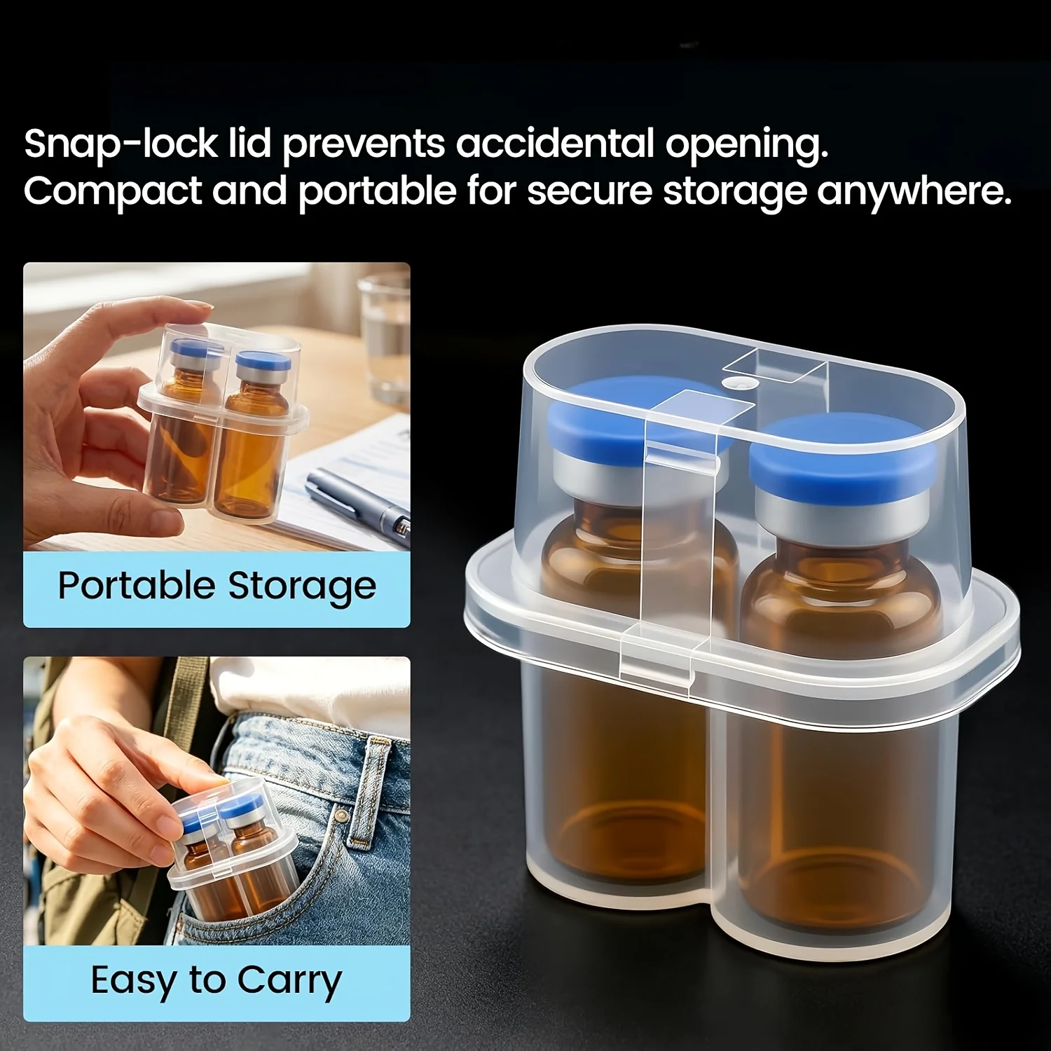 4pcs Mini Peptide Travel Box for Refrigerator, Small Bottle Storage Box, Portable Insulin and Peptide Storage Box