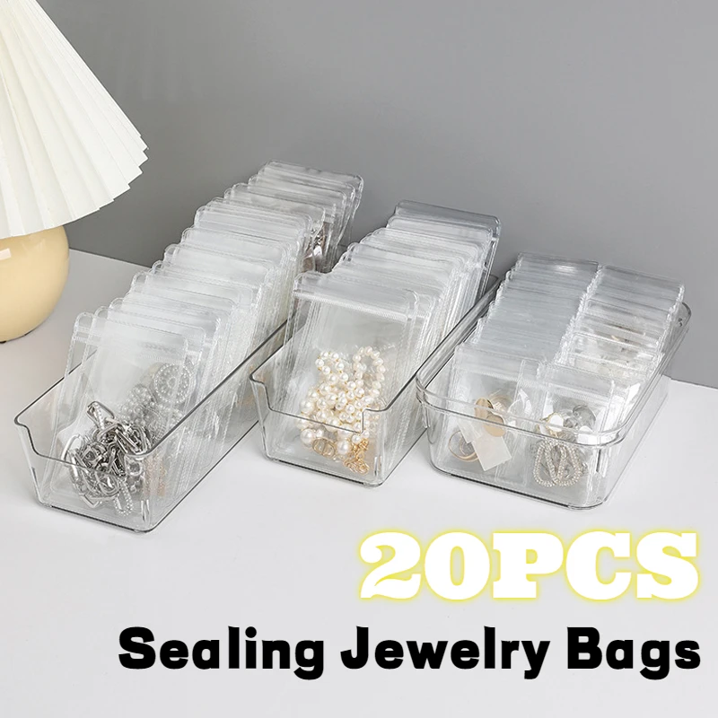 Tranparent Self Sealing Jewelry Bag Thick Necklace Bracelet Ziplock Bag Ring Storage Holder Bag Storage Anti-oxidation Bag