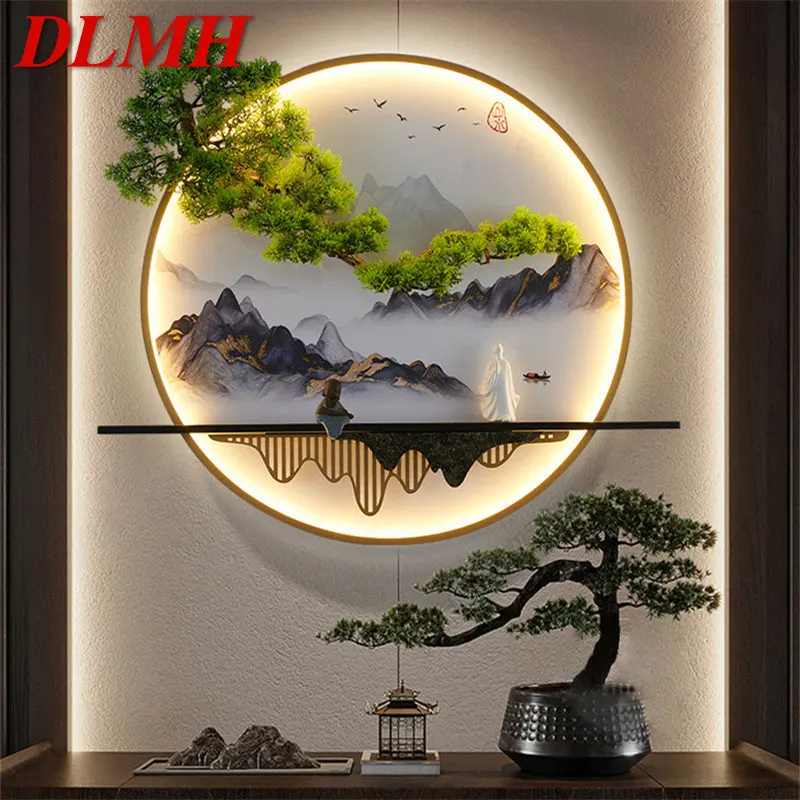 

DLMH Modern Wall Picture Light Inside Creative Chinese Landscape Mural Sconces Lamp LED for Home Living Bedroom Study