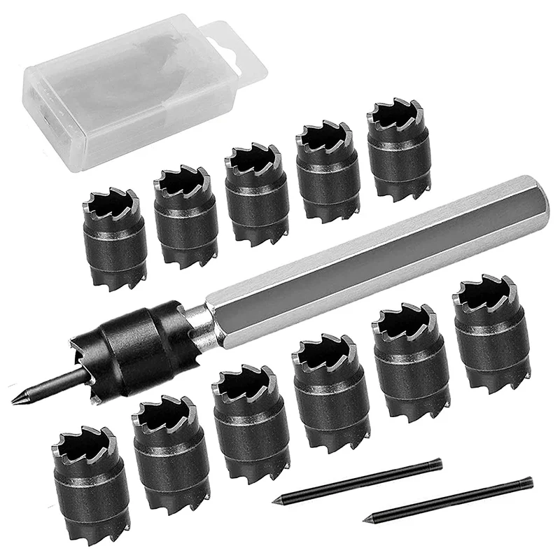 ●14-Piece Double-Sided 3/8Inch HSS Spot Welding Cutter Set for Electric Drill Spot Welding