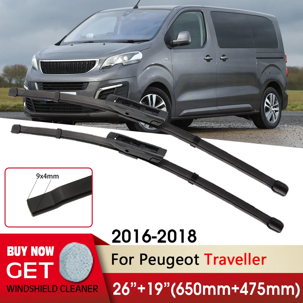 

Car Wiper RHD&LHD Front Wiper Blades 26"+19" For Peugeot Traveller 2016-2018 Fit Bayonet Arm Windshield Windscreen Front Window