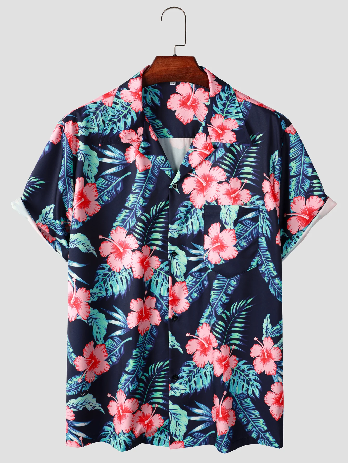 Mens Hawaiian Shirt Retro Flower Printed Fashion Street Short Sleeve Plus Size Men Beach Floral Shirts for summer