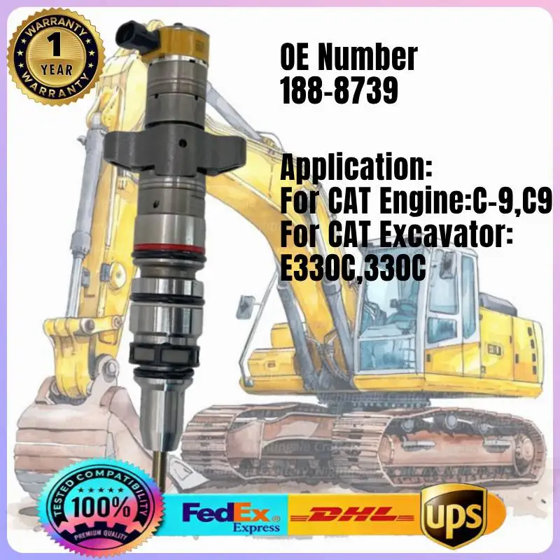 

Топливная форсунка Common Rail 188-8739 (1888739) для двигателя Caterpillar CAT C-9 C9, экскаватора E330C 330C