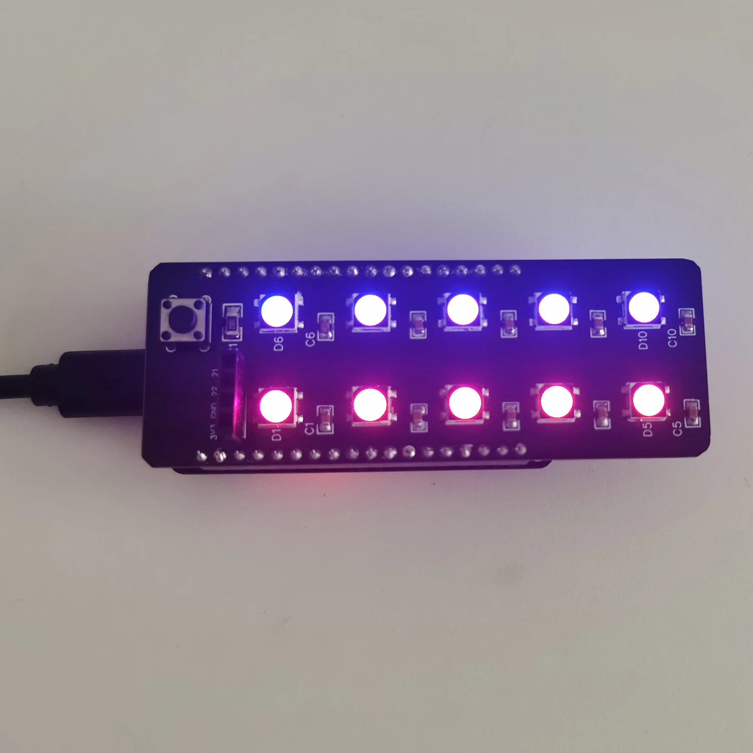 WS2812 Addressable RGB LED Shield + 18Pin DEVIT V1 ESP32 Development Board + GY-BME280-5V Pressure Humidity Temperature Sensor