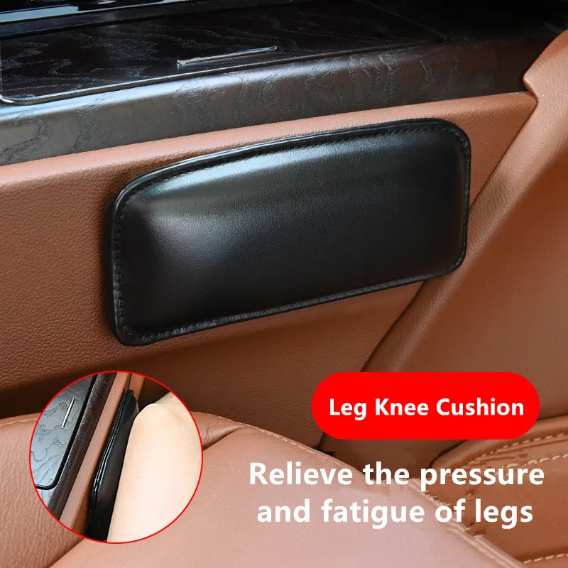 PU Leather Car Leg Knee Cushions Elbow Pad Auto Door Center Control Armrest Soft Pad Car Interior Leg Knee Thigh Support Cushion