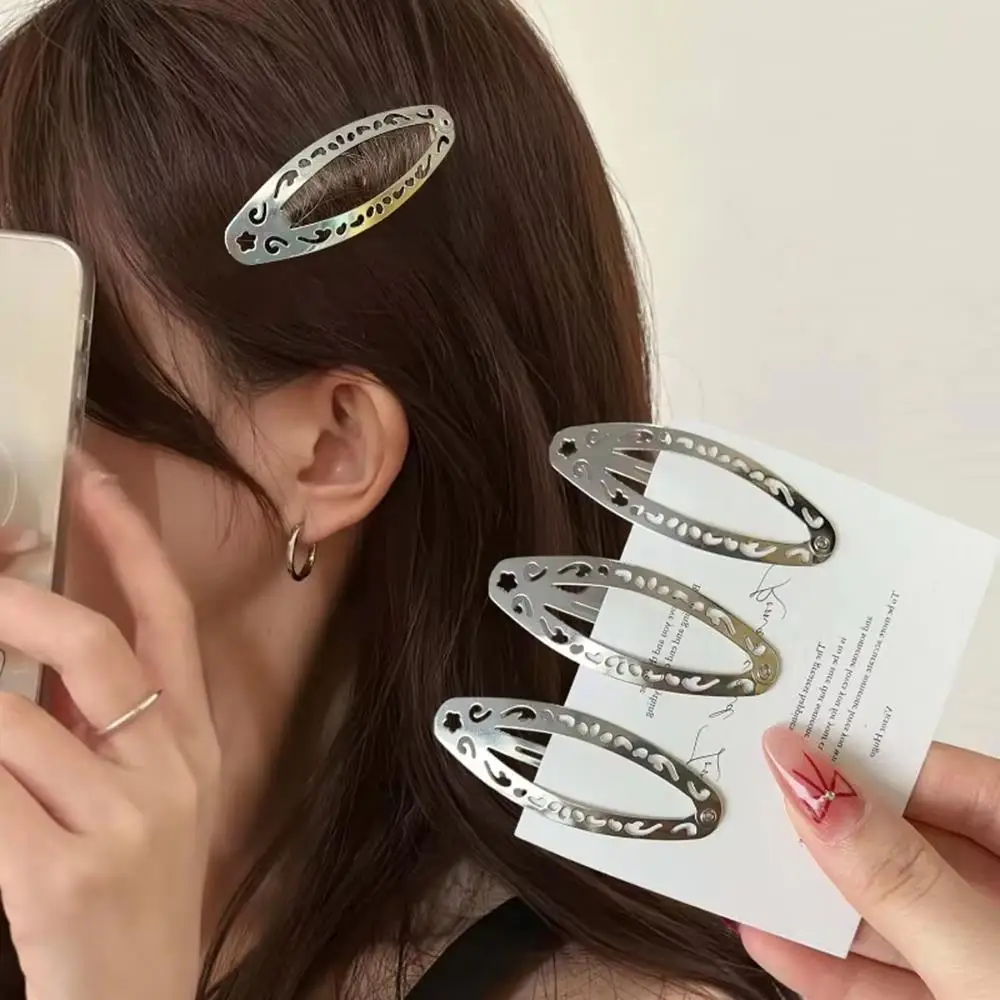 

20 шт. Y2k заколки для волос с цветком, геометрические овальные заколки для волос, металлические боковые заколки в стиле панк, головные уборы, корейские аксессуары для волос