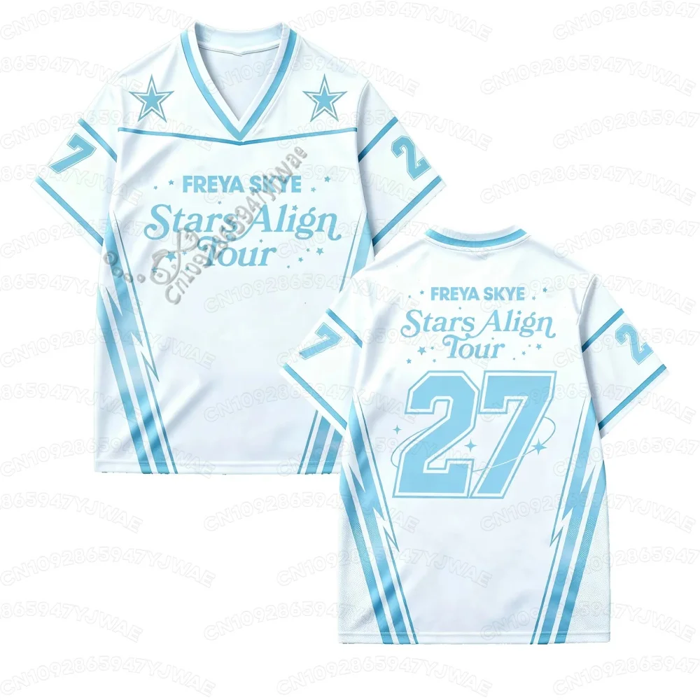 Freya Skye Star Align Tour 2027 Mesh Jersey Unisex V Neck Short Sleeve 3d Print Fan Support Concert Men Women Name Tag T-Shirt