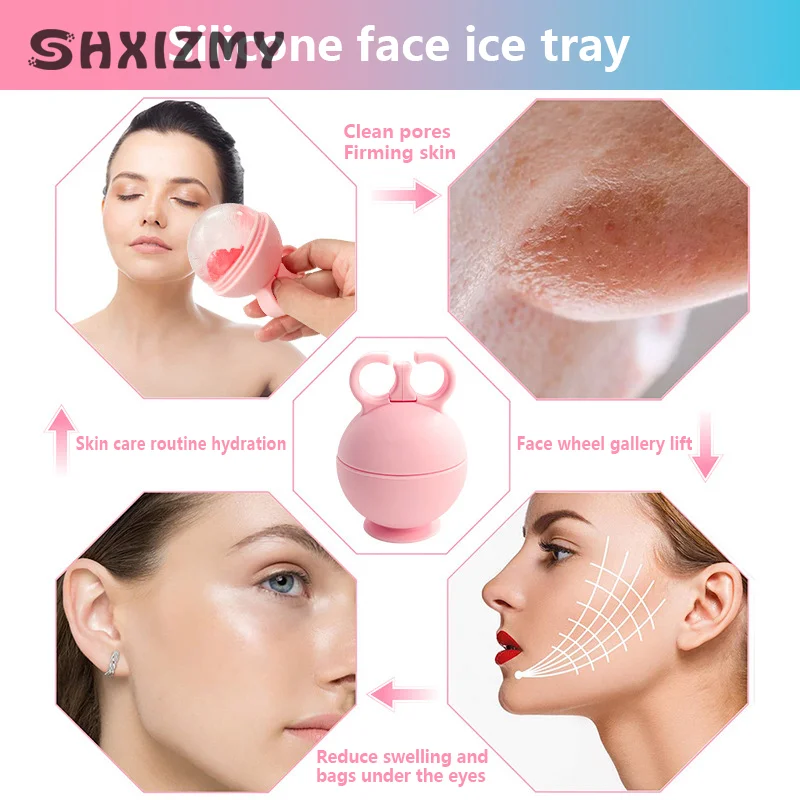 Ice Facial Roller Silicone Mold, Cuidados com a pele Beleza, Levantamento, Ferramentas de contorno, Ice Cube Trays, Bolas, Face Massager Tool