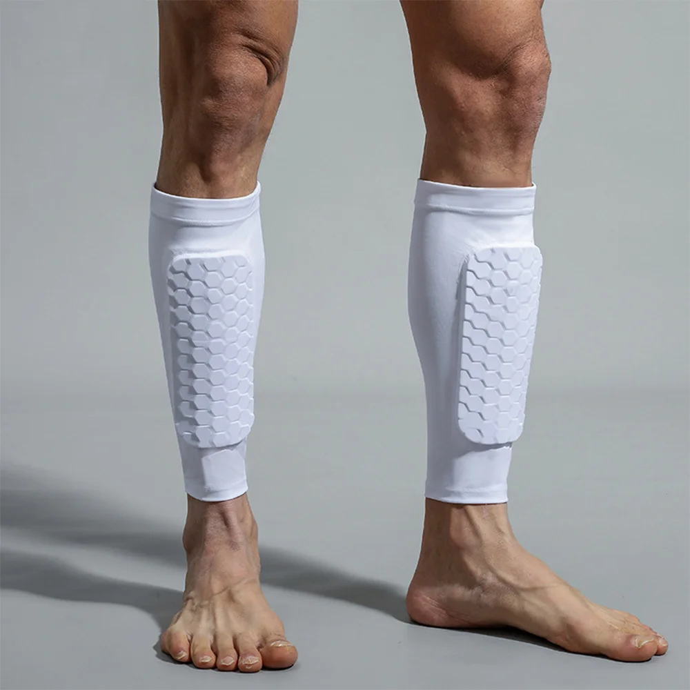 Thickened Soccer Shin Guards Calf Compression Sleeve Honeycomb Pads Football Skiing Hockey Protective Tool Maintain bones