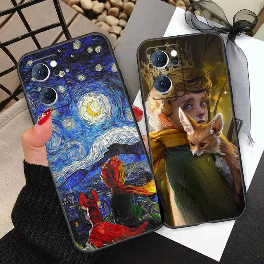 

Cartoon The Little Prince Phone Case For OPPO Reno 10 8 8T 7 7Z 6 5 5F 4 FIND X5 X3 X2 Pro Plus Lite Black Soft Silicone Cover