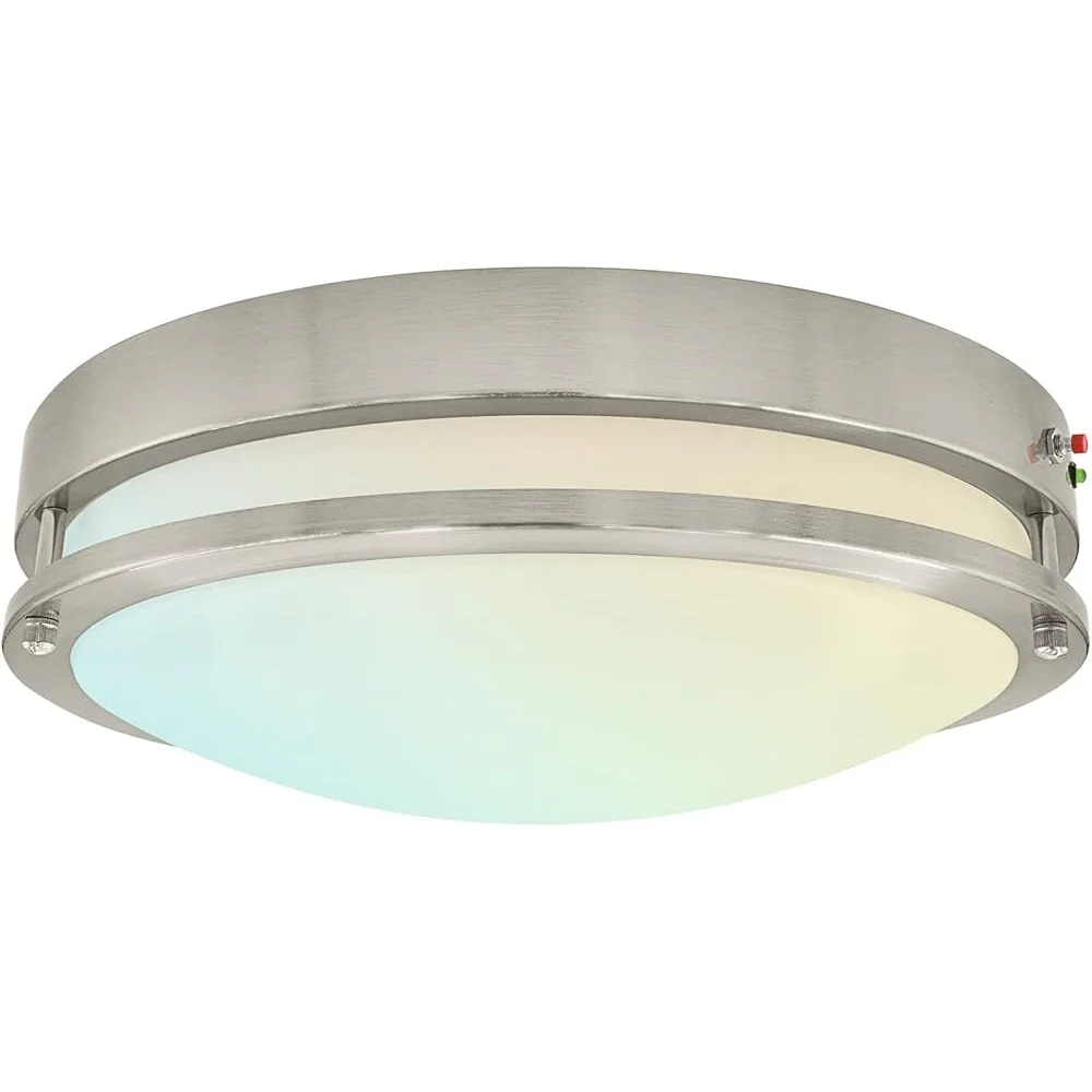 Luz de techo de emergencia de 14 pulgadas con batería de respaldo 18W 5 opciones de color 2700K a 5000K regulable 1440 lúmenes montaje empotrado