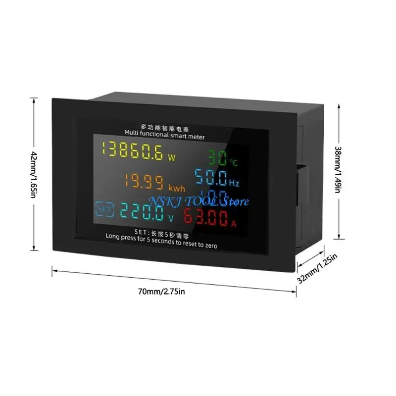 L8RC High Accuracy Digital Power Monitors with Clear LED Display Current Power Electric Energy Monitors