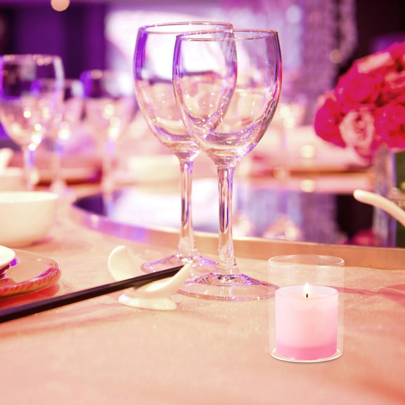 

Glass Cup Making Holder Iridescent Candleholders Vase Chimney for Candles Candlestick