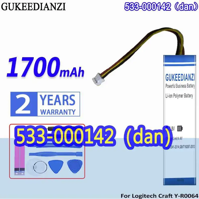 

Keyboard Battery 1700Mah For Logitech MX Keys YR0073 Mini K800 Craft Y-R0064 533-000177 533-000142 533-000141 1 Contact Head