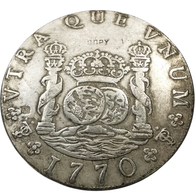 

Bolivia 8 Reales - Carlos III Silver plated Copy Coin 1769 and 1770 two dates to choose