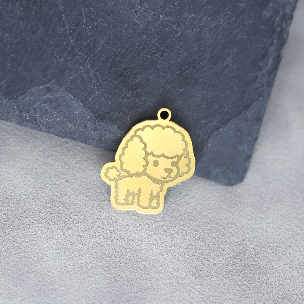 2pcs Cute Fluffy Poodle Dog Charms Lovely Animal Pet Pendants For Making DIY Handmade Findings Accessories Necklace Jewelry