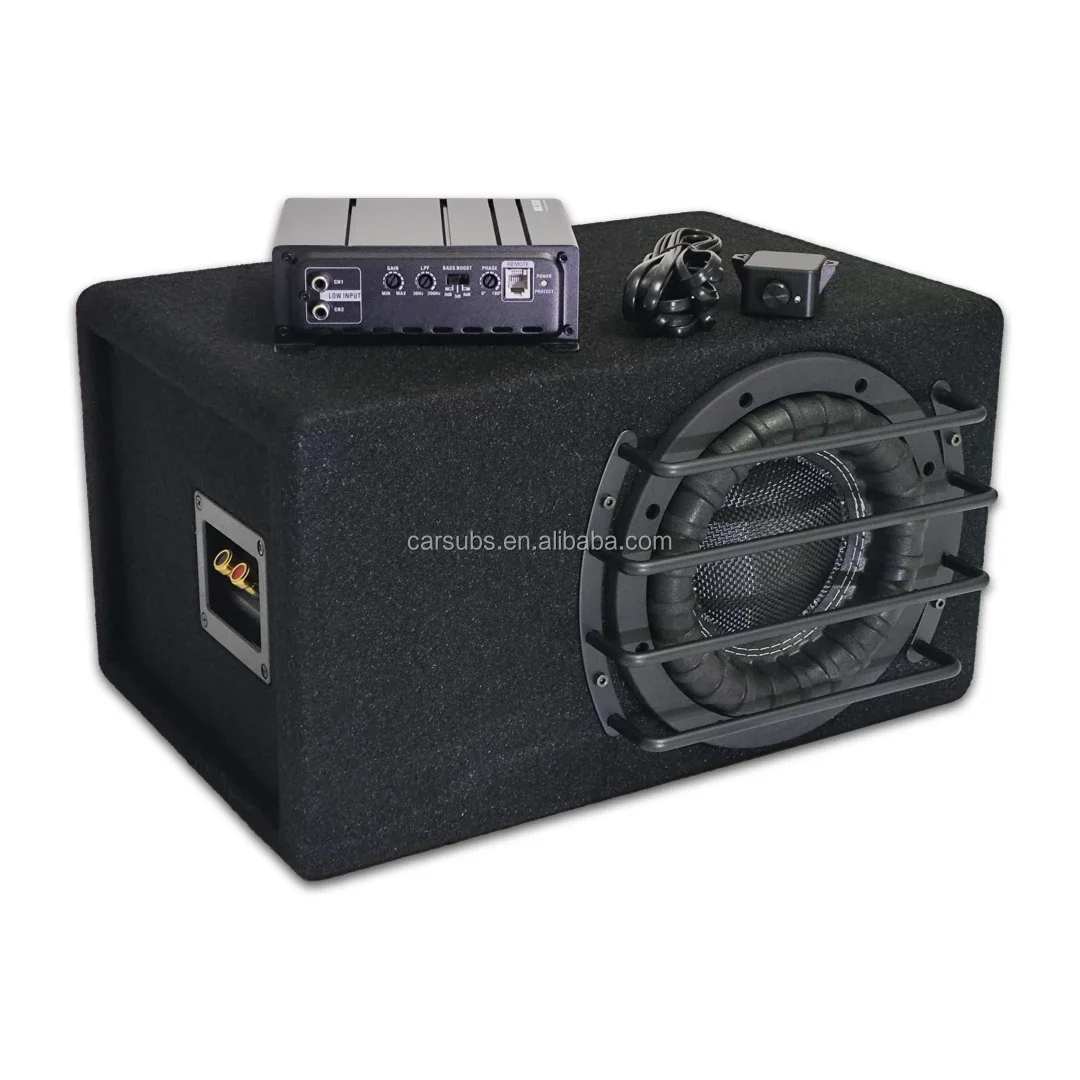 8 inch Amplified Subs Class D Peak 1000W Car Subwoofer Ported box with Monoblock Truck Van