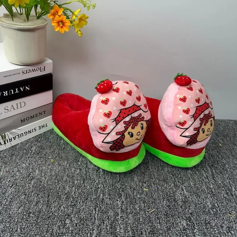 2026 New Strawberry Heart Plush Slippers Warm Non Slip Indoor Home Cotton Shoes Winter Cartoon Cotton slippers