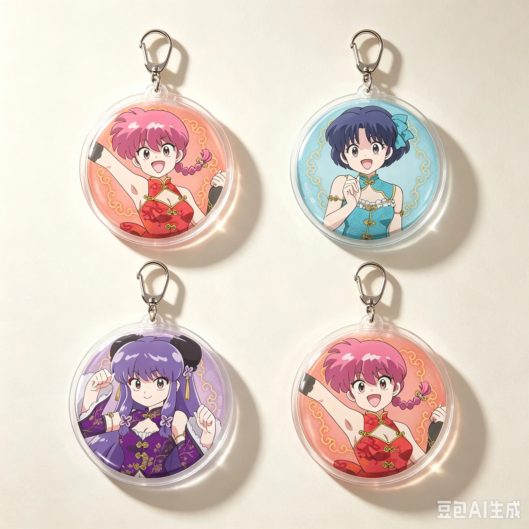 Hot 6cm Anime Ranma 1/2 Bag Acrylic KeyRing Anime Cell Phone Pendant  As A Gift For Fans Exquisite Product Interesting Keychain