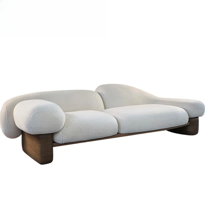 

Simple log sofa combination lamb wool leisure chair