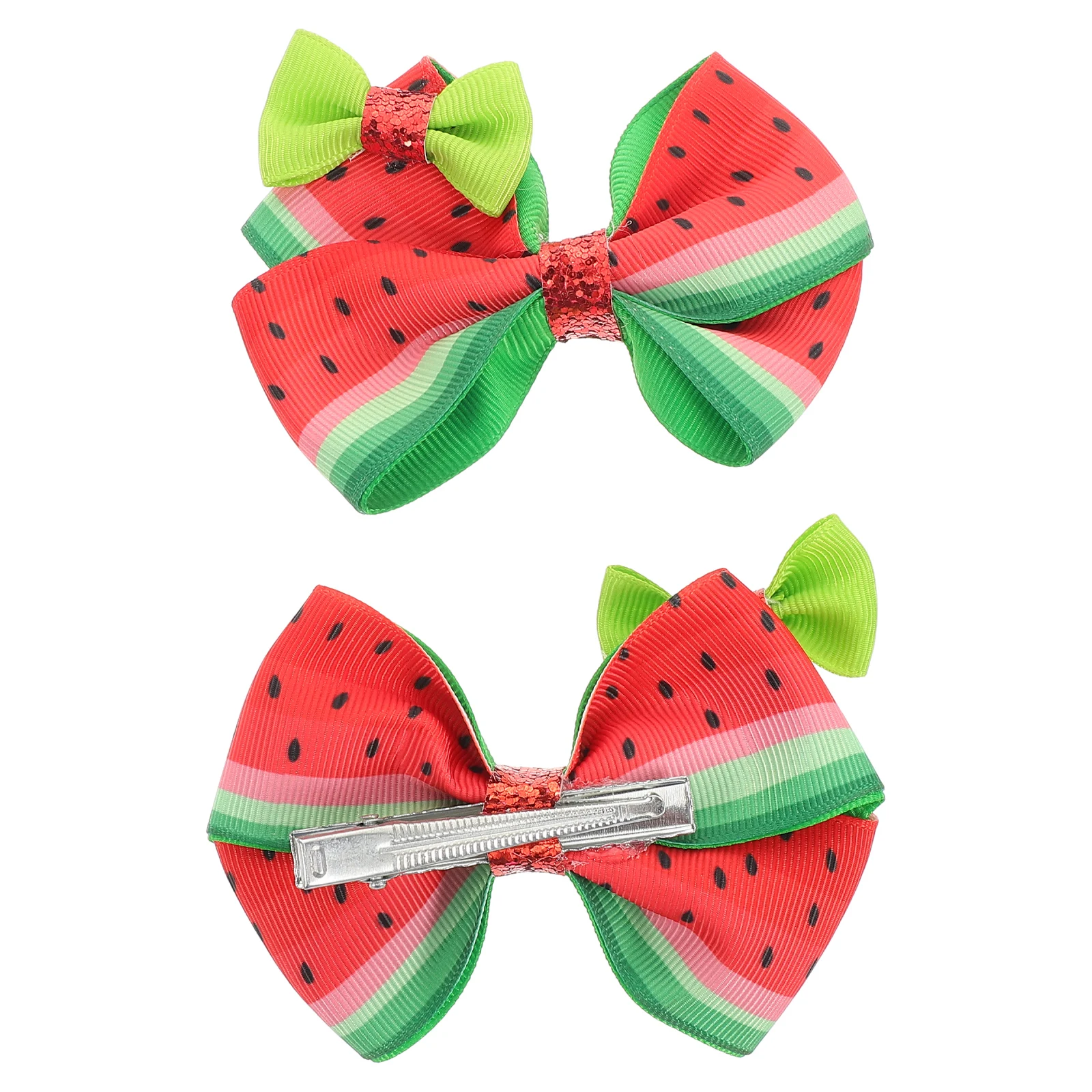

2pcs Kids Butterfly Bow Hair Clips Watermelon Pattern Secure Grip Toddler Girls Bows Party Photoshoot Baby Accessories