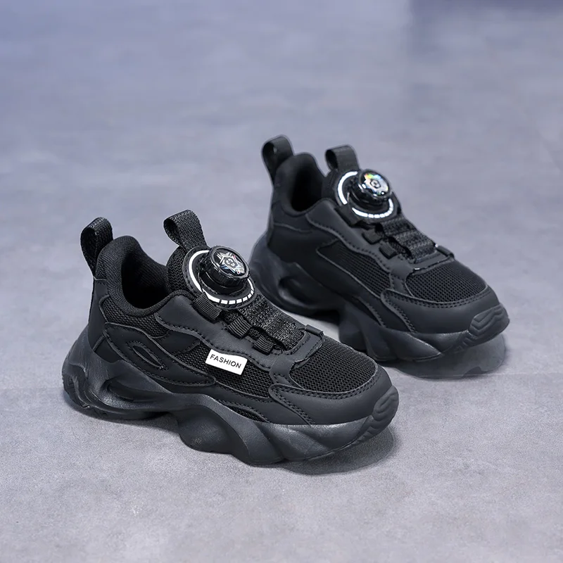 Sneakers bianche nere per bambini ragazzi ragazze scuola Tennis sport scarpe da corsa studente per bambini che cammina calzature Casual tutte le 4