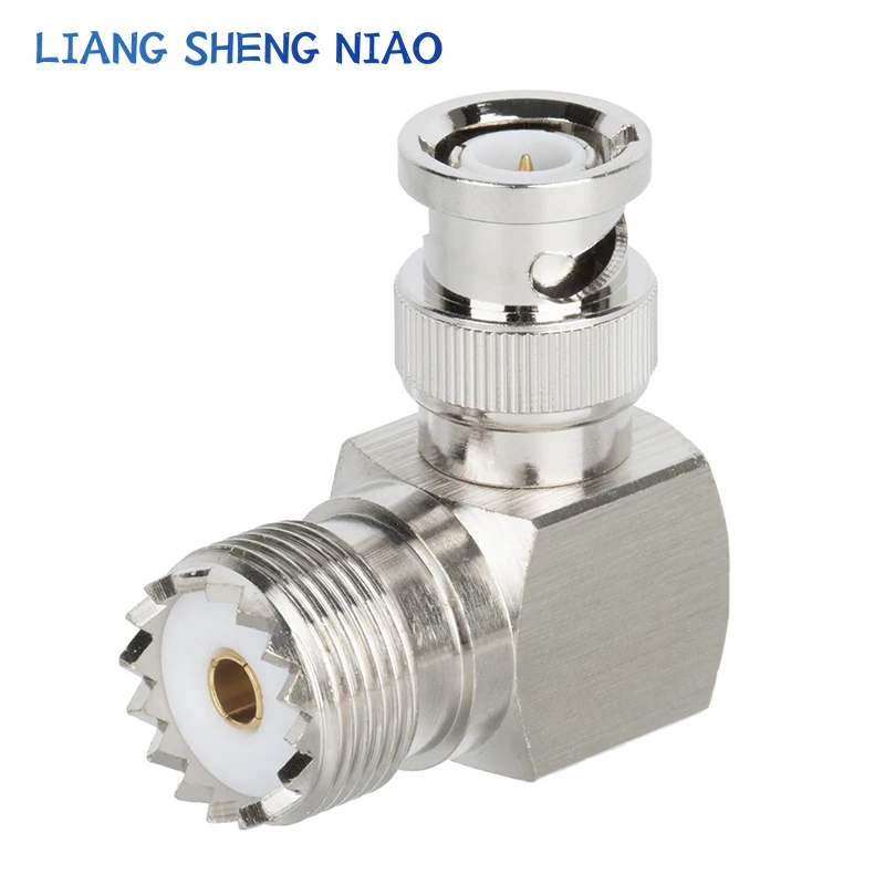 1pcs UHF SO239 PL259 TO BNC Connector BNC Male Jack To UHF bending Female Plug SL16 RF Coax Connector Straight Adapter 90 degree