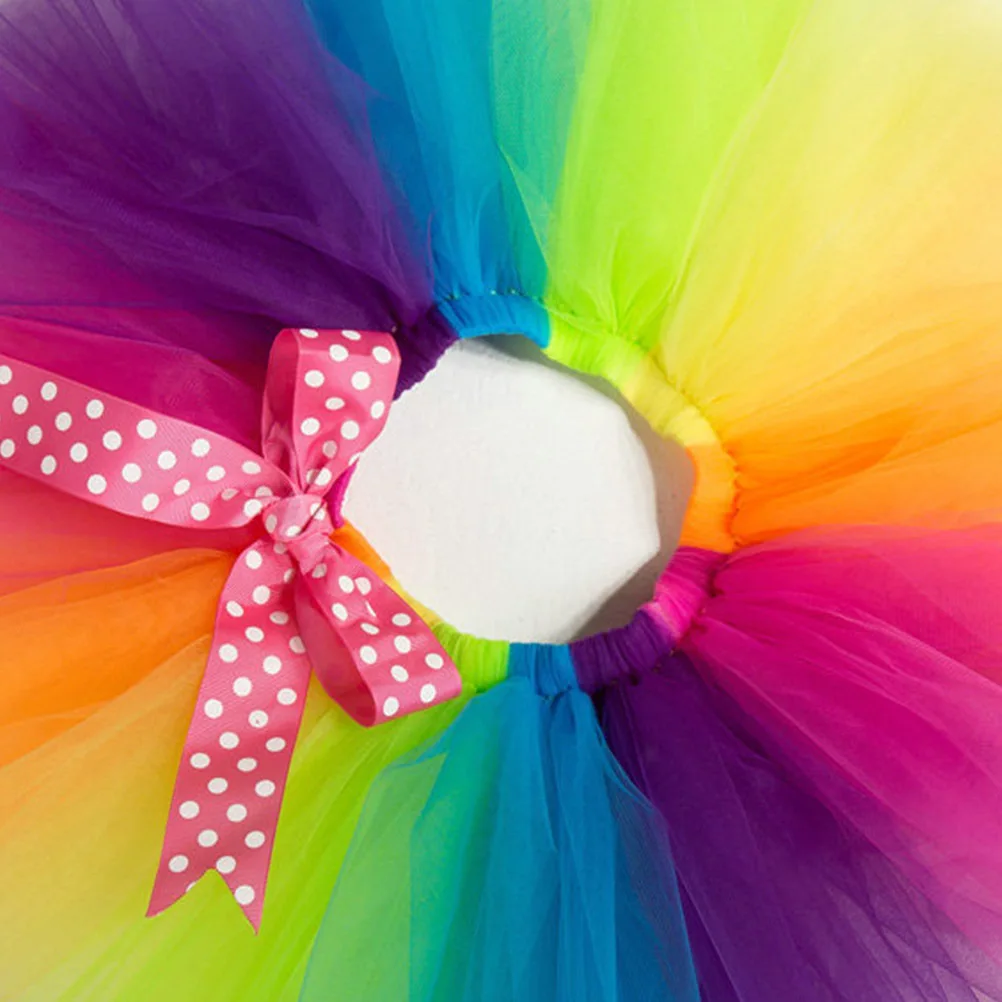 

Kids Rainbow Mesh Dress Multilayer Tutu Skirt Baby Girl Ballet Carnival Party Unicorn Costume Easter Birthday Performance Size M