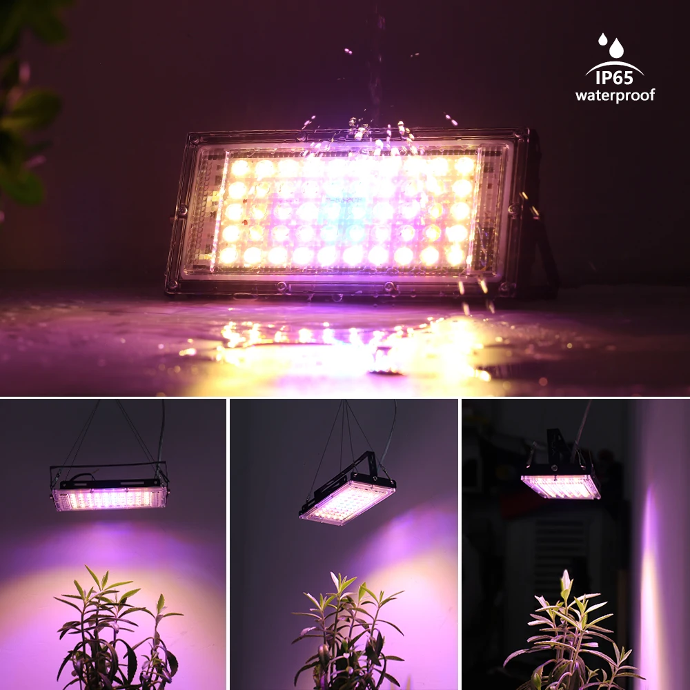 50W 220V Led Grow Light Plant Hydroponic Lamp LED Full Spectrum For Greenhouse Seeds Flower Hydroponic Plant Growth Lighting