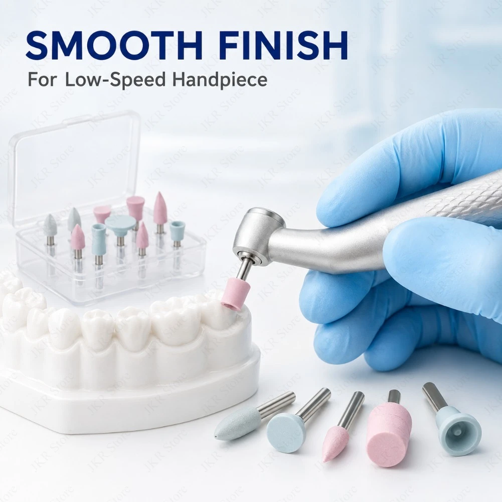 Silicone Polishing Grinding Head Kit RA 2.35mm for Resin Porcelain Composite Low Speed Handpiece Laboratory Tool Set Pack Use