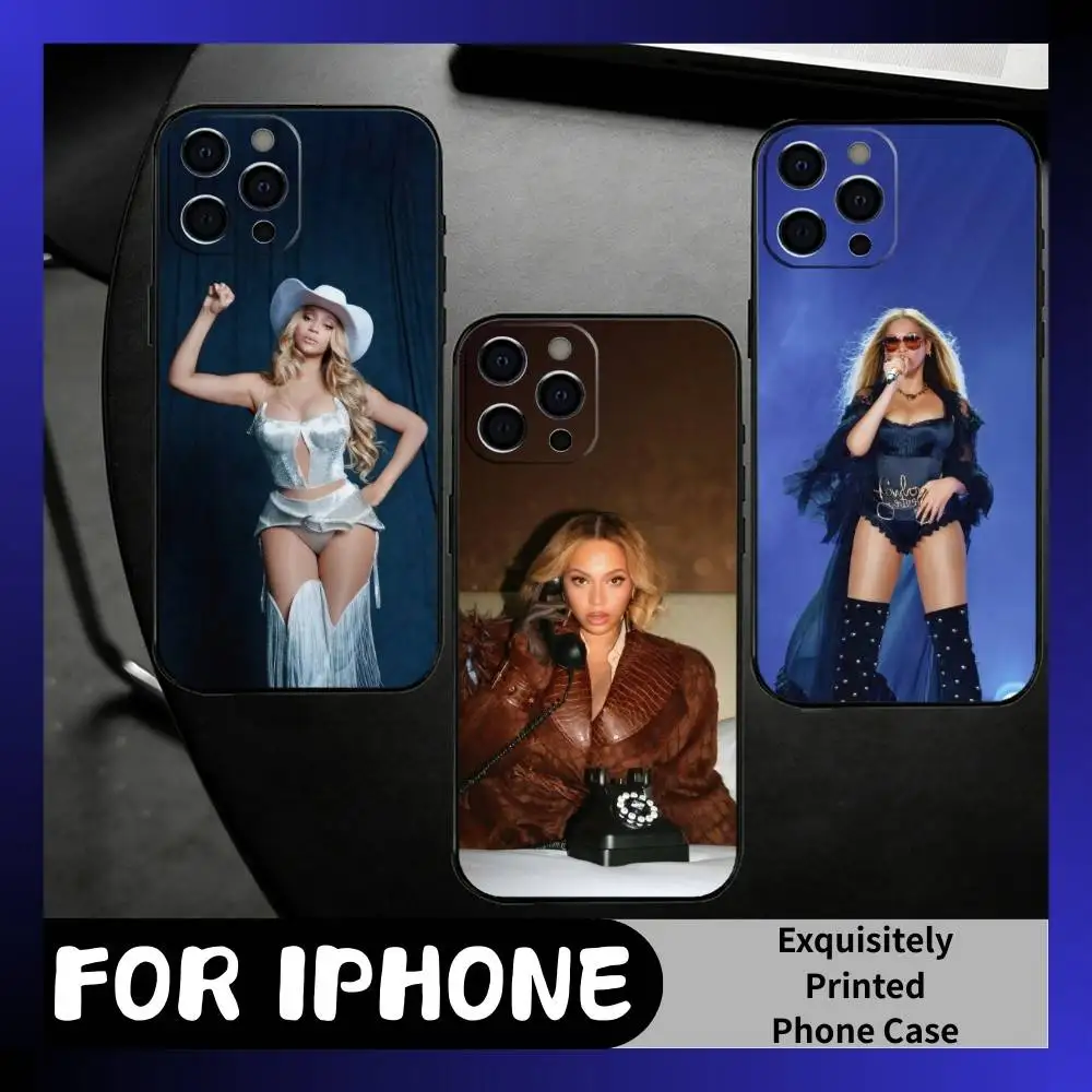 

Queen Bey B-Beyonce Giselle K-Knowles Phone Case For iPhone17,16,15,14,13,12 Plus,Max Soft Silicone Black Cover