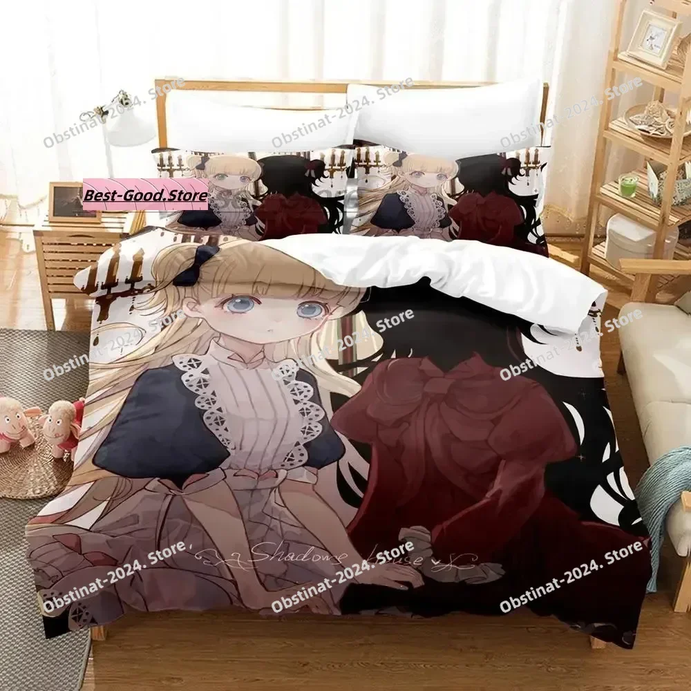 Shadows house conjunto de cama único gêmeo completo queen king size conjunto aldult criança quarto conjuntos capa edredão 3d anime conjunto folha