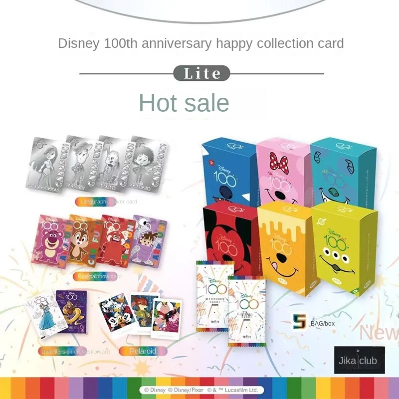 Cartões Disney's 100th Anniversary Fun Collection, Periféricos de Filme, Caixa de Cartões, Hobby Toys, Presentes Infantis