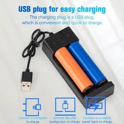 Universal USB 1/2 Slot 18650 Battery Charger Smart Chargering For Rechargeable Batteries Li-ion 18650