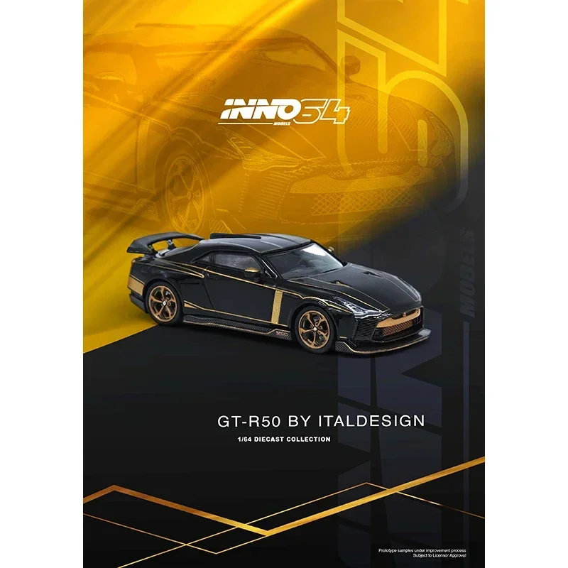 

INNO 1:64 GTR R50 ITALDESIGN Black Diecast Diorama Car Model Collection Miniature Toys