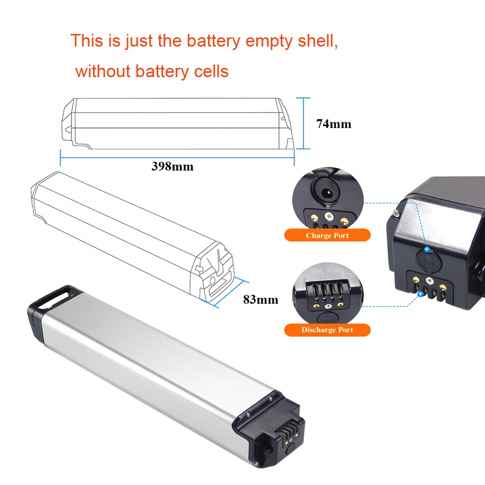 

48V 52V Reention ebike battery Box 65pcs 52pcs 18650 cells for Removable only empty shell electric bike without battery cells