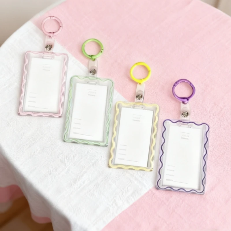

Ins Transparent Acrylic 3 Inch Photocard Holder Keychain Idol Card Holder Student Credit ID Bus Bank Card Sleeve Protective Case