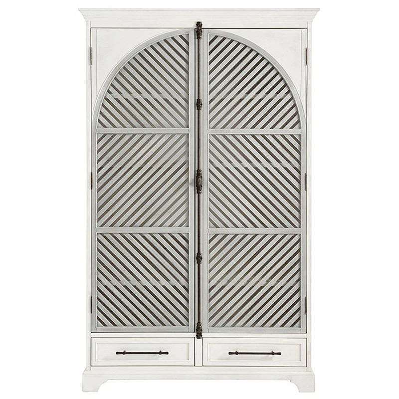 

French retro solid wood wardrobe lines Nordic fashion simple small apartment restaurant cabinet